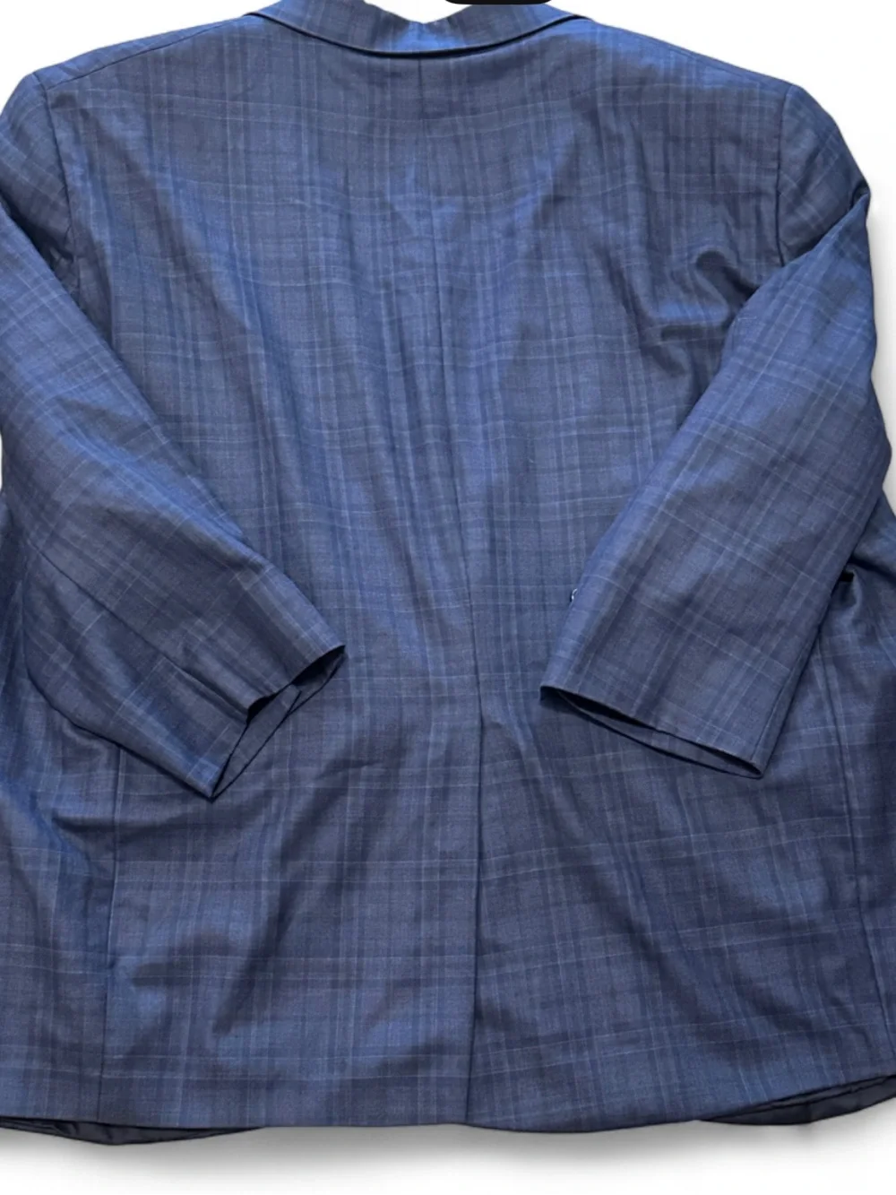 Vintage H. Freeman & Son custom-tailored navy blue windowpane sport coat